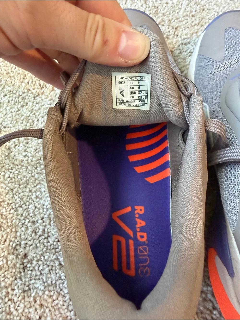 Women's Athletic Sneakers - Gray with Purple Accents